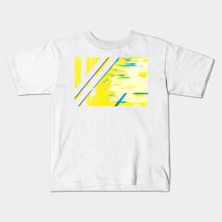 Bamboo grove in Neon Blue and Canary Yellow Kids T-Shirt